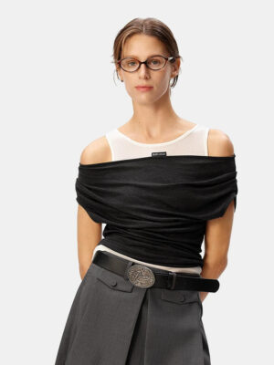 Two-Tone Asymmetric Layered Sleeveless Top