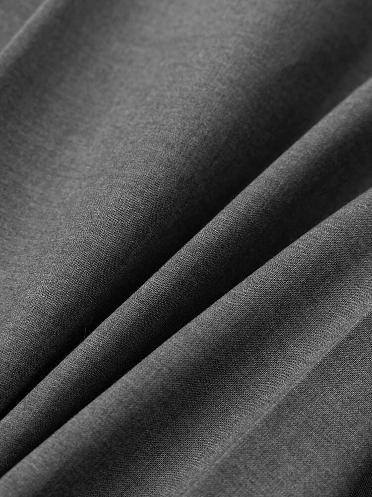 Structured Gray Mid-Length Pleated Skirt - Image 5